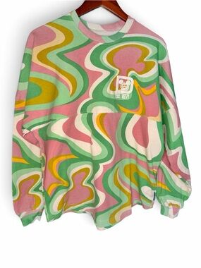 Disney Women's Retro Swirl Spirit Jersey Shirt | Size Small